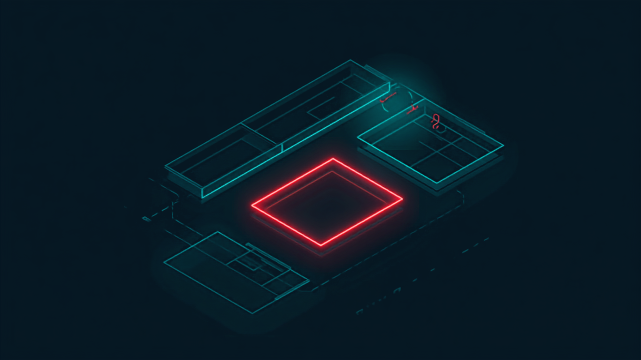 A grid of portfolio thumbnails with one flagged and a duplicate copy drifting away from it