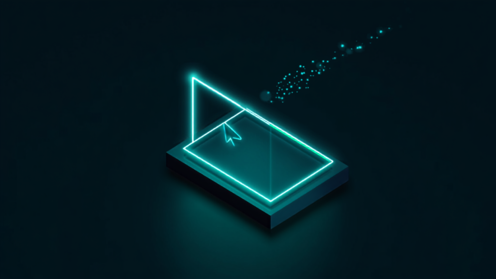 Three video thumbnail frames with the middle one highlighted and a cursor hovering over it