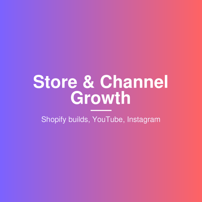 Fiverr growth services: Shopify builds, YouTube and Instagram